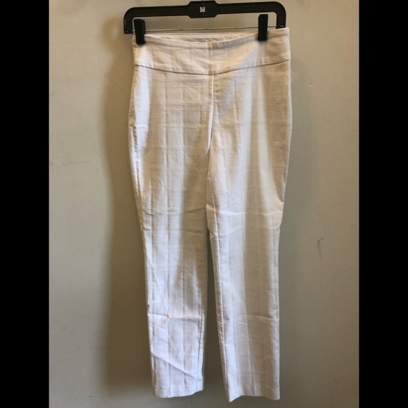Up! Pants White Jacquard Pull On Slimming Size 2 - Picture 1 of 9